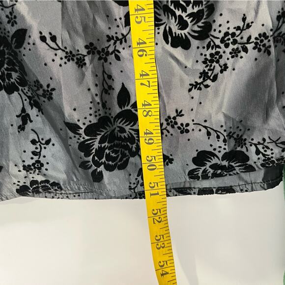 Vtg Scott McClintock Black Velvet Off Shoulder Floral Dress Gothic Dark Romance - Picture 11 of 14